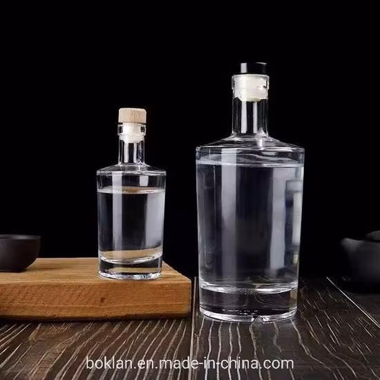 코르크가 포함된 보드카 진 위스키 럼용 100ml 375ml 500ml 750ml 주류 유리병