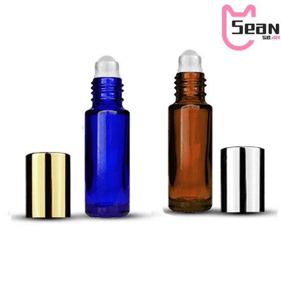 5 10ml Hot Sale Small Roll on Bottle 3ml for Sample Essential Oil Bottles Roll on Glass Roll on Bottle