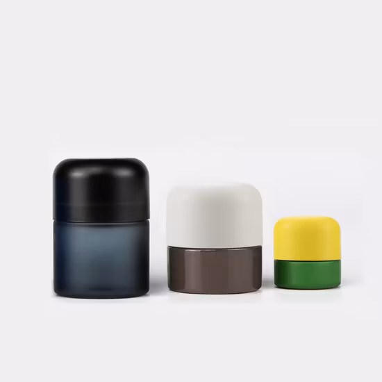 라벨 인쇄 50ml 70ml 110ml 150ml 220ml 유리 용기 서리로 덥은 어린이 증거 방지 꽃 유리 항아리 CRC 캡