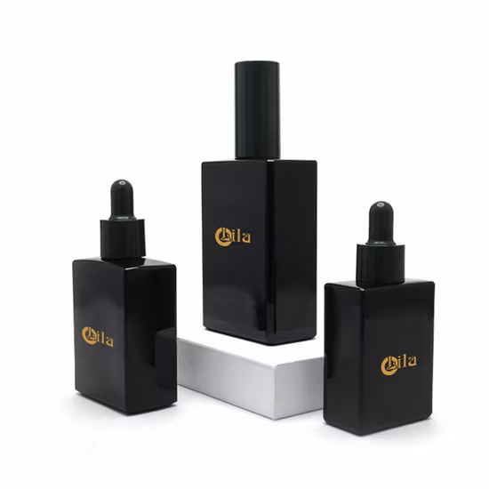 관례 30ml 새로운 디자인 호화스러운 유리제 정유 점적기 병 금속 금 점적기로 포장하는 스킨케어 세럼