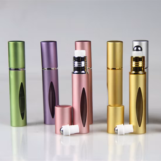 10ml 빈 미니 오일 금속 포장 여행용 병에 리필 가능한 향수 롤