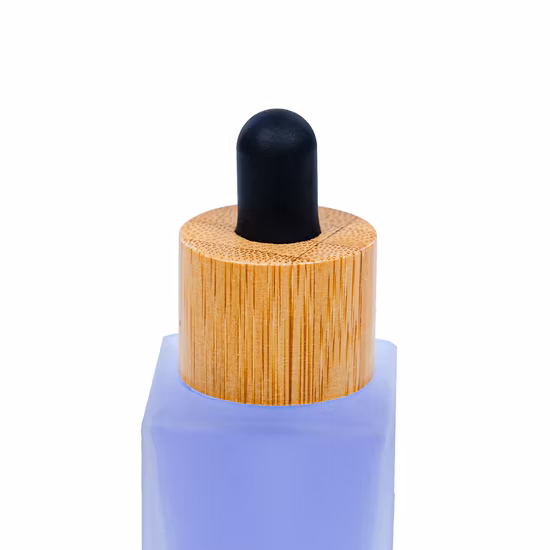 15ml 30ml 50ml 대나무 점적기 뚜껑 사각 스킨케어 세럼 유리병 에센셜 오일 병 화장품 병 포장