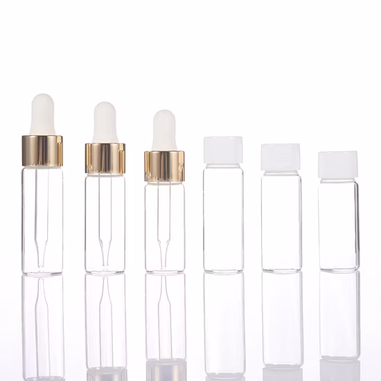 아이를 가진 호박색 정유 향수 유리제 점적기 병